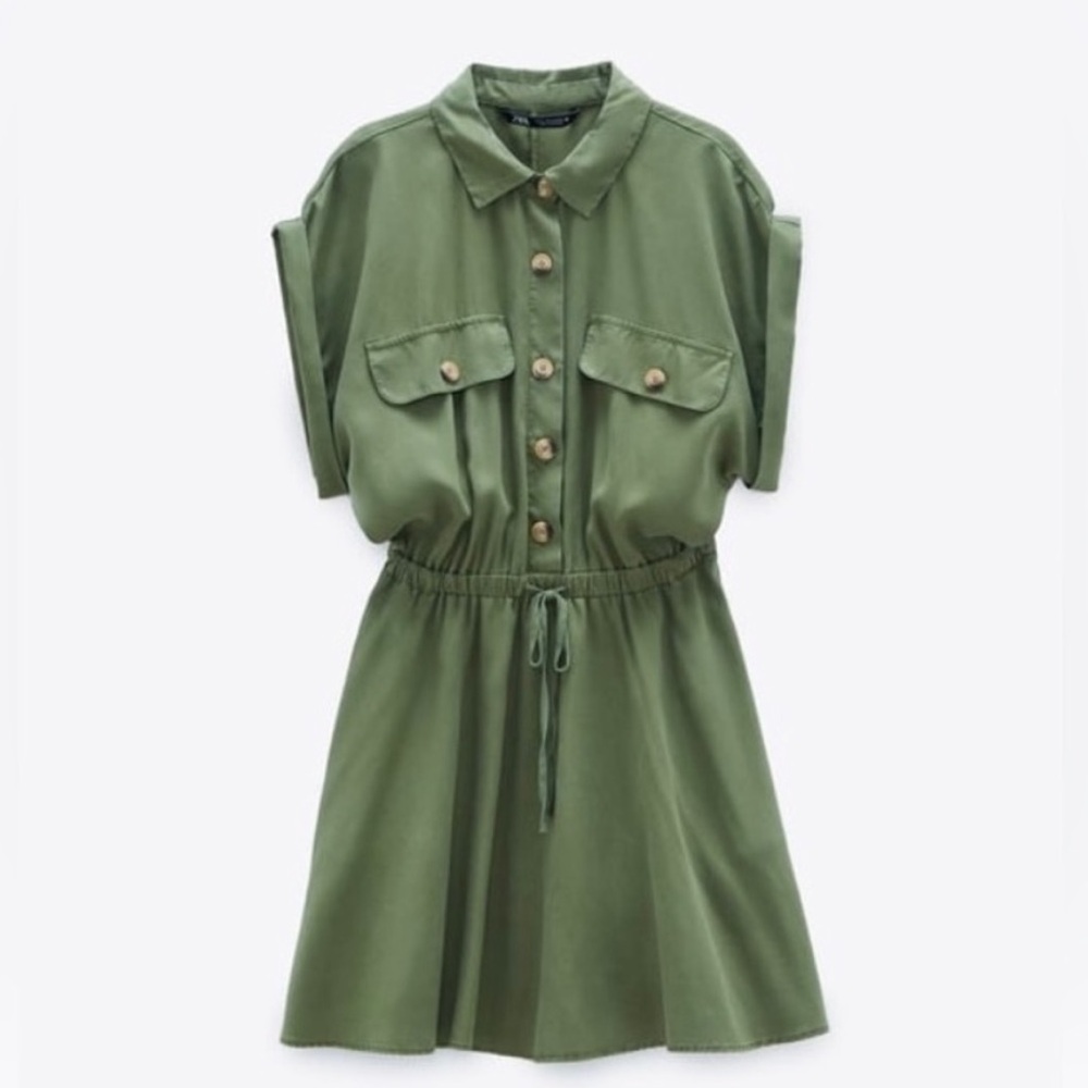 Zara Women’s Cargo Shirt Dress BNWT - Picture 3 of 8